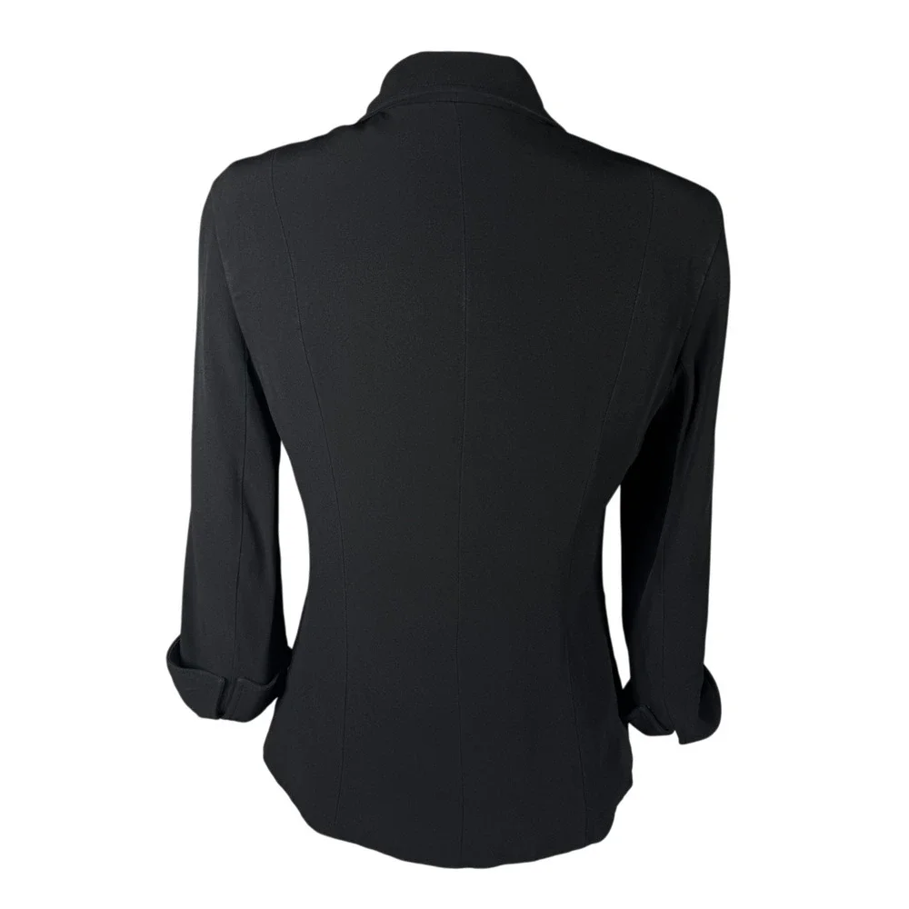Lafayette 148 New York Blazer Women‎ 6 Black 3-Button 3/4 Sleeve Tailored Jacket